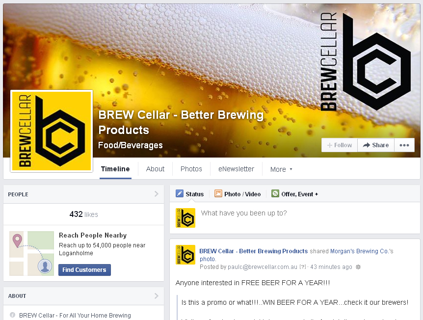 Brew Cellar on facebook